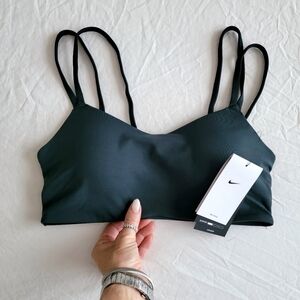NIKE ZENVY Dark Teal Strappy Sports Bra with Moulded Cups